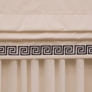 embroidery with meander on a curtain